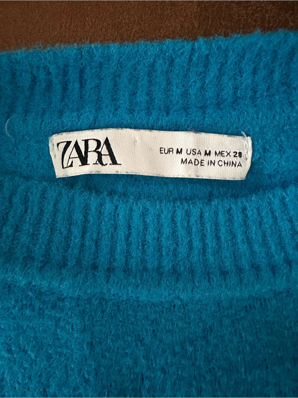ZARA Cropped Teal Blue Women's Sweater - Picture 2 of 3